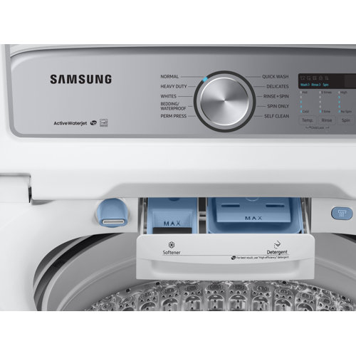 Samsung Washer & Dryer Set with 5 Cubic Feet Top Load Washer and 7.4